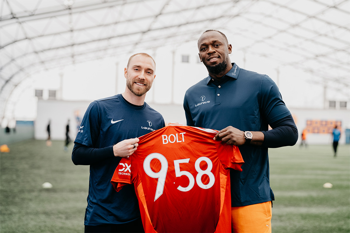 Retratos de Usain Bolt y Christian Eriksen para Laureus por Yunyas Media