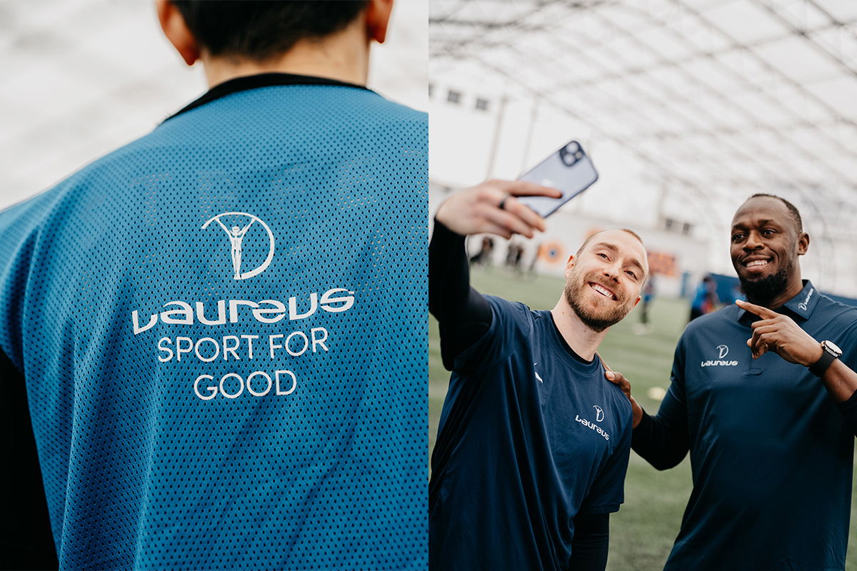 Retratos de Usain Bolt y Christian Eriksen para Laureus por Yunyas Media