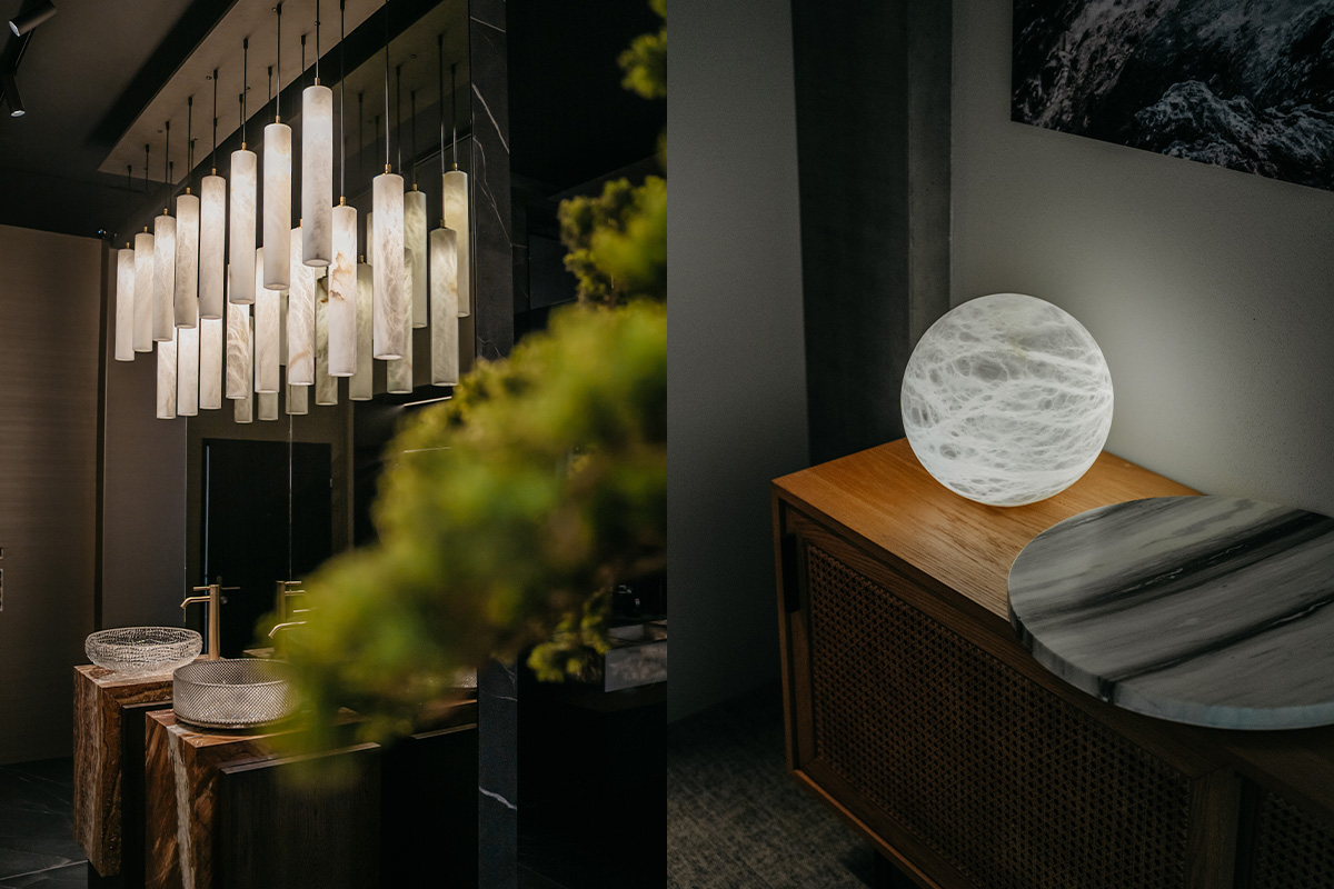 Fotografía showroom United Alabaster Suiza por Yunyas Media